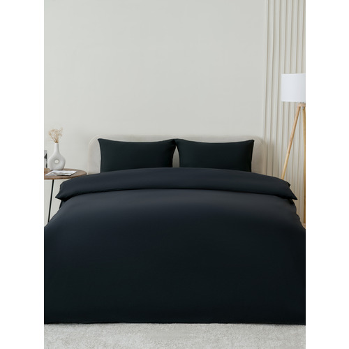 Постельное белье VT из полисатина г/к черный 2-х сп с евро простыней с наволочками 50/70 фото 9