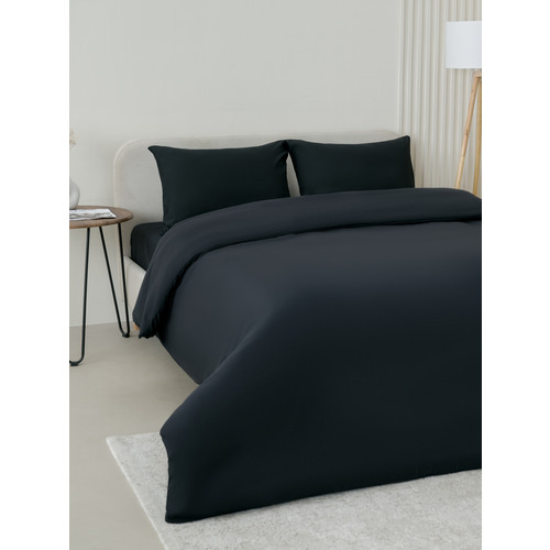 Постельное белье VT из полисатина г/к черный 2-х сп с евро простыней с наволочками 50/70 фото 8