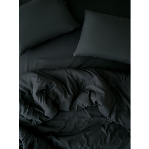 Постельное белье VT из полисатина г/к черный 2-х сп с евро простыней с наволочками 50/70 фото 5