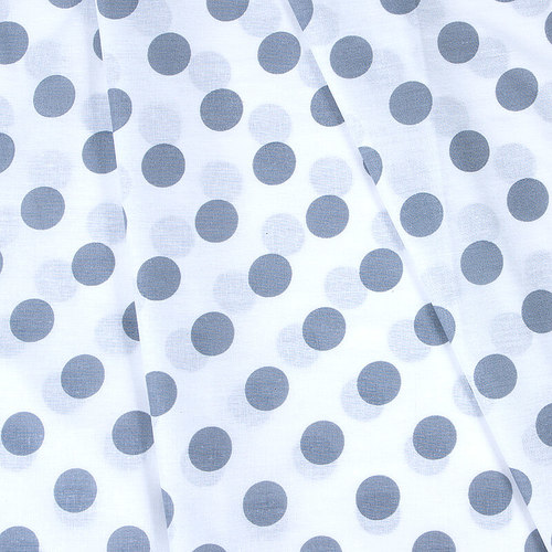 Ткань на отрез бязь плательная 150 см 1422/14А белый фон серый горох фото 1