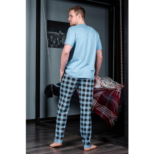 Пижама футболка+брюки 1000-16 цвет Голубой р 48 фото 2