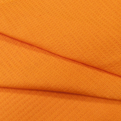 Вафельная накидка на резинке для бани и сауны женская цвет оранжевый фото 3