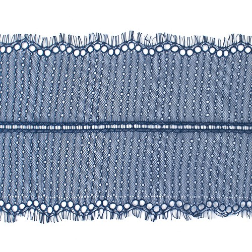 Кружево реснички 20см XJ026-1 синий упаковка 3м фото 1