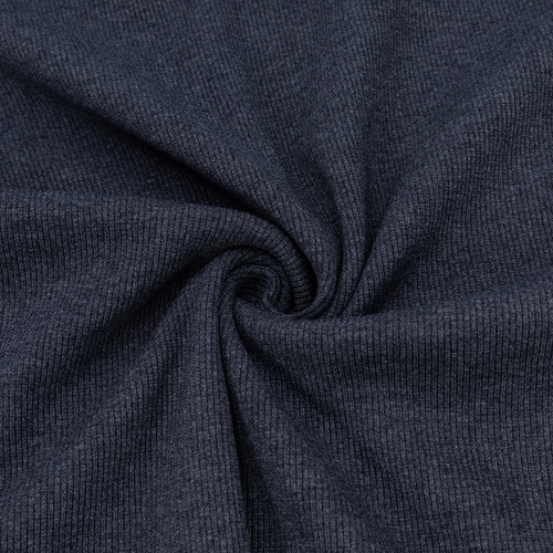 Ткань на отрез кашкорсе 3-х нитка с лайкрой цвет синий меланж фото 1