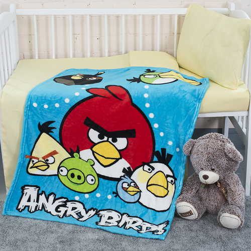 Плед детский велсофт Angry Birds 95/100 фото 1
