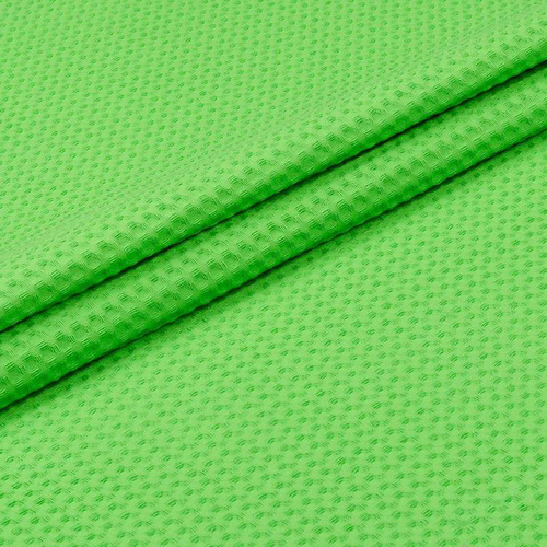 Вафельное полотно гладкокрашенное 150 см 240 гр/м2 7х7 мм премиум цвет 031 ярко-зеленый фото 2