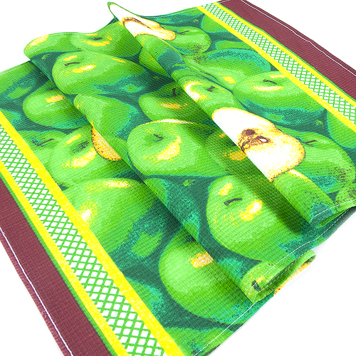 Набор вафельных полотенец 3 шт 50/80 см 310Б Яблоки зеленые фото 2