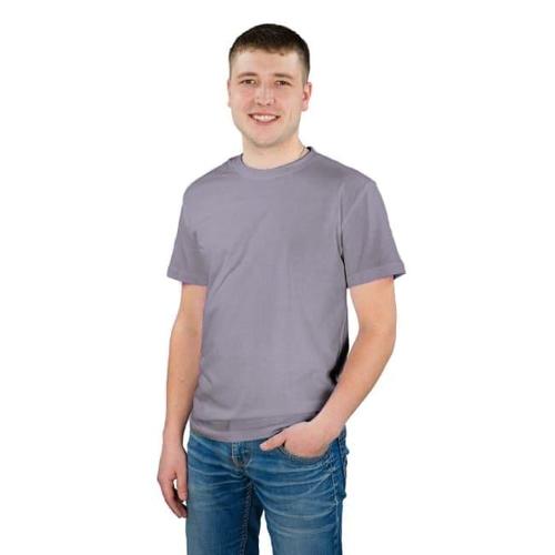 Мужская однотонная футболка цвет темно-серый 48 фото 1