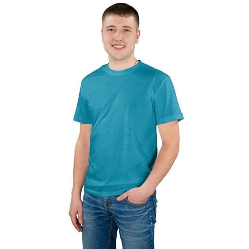 Мужская однотонная футболка цвет синий 48 фото 1