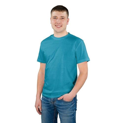 Мужская однотонная футболка цвет синий 50 фото 1