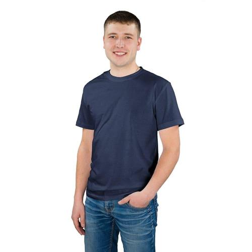 Мужская однотонная футболка цвет темно-синий 50 фото 1