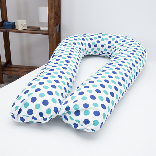 Наволочка поплин на подушку для беременных U-образная 1718/1 цвет мята-василек фото 3