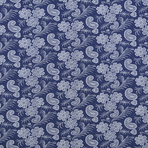 Ткань на отрез кулирка 1112-V13 Плейсли цвет синий фото 2