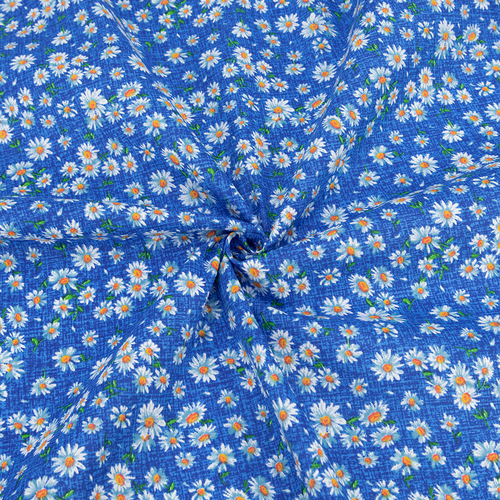 Ткань на отрез бязь плательная 150 см 10462/3 цвет синий фото 1