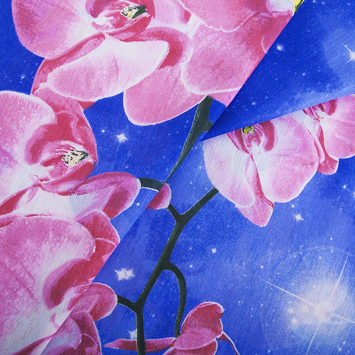 Бязь о/м 120 гр/м2 150 см 306/1 Орхидея цвет синий фото 2