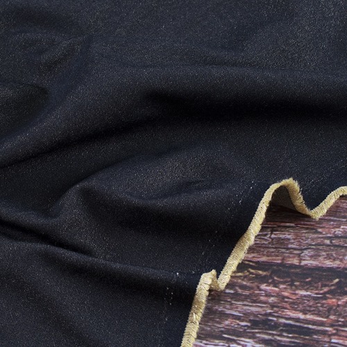 Ткань на отрез джинса двусторонняя 320 г/м2 стрейч AT0268 цвет черный фото 1