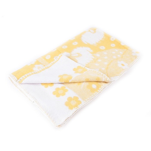 Одеяло детское байковое жаккардовое 140/100 см желтый фото 1