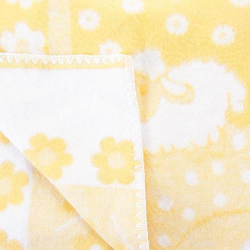 Одеяло детское байковое жаккардовое 140/100 см желтый фото 2