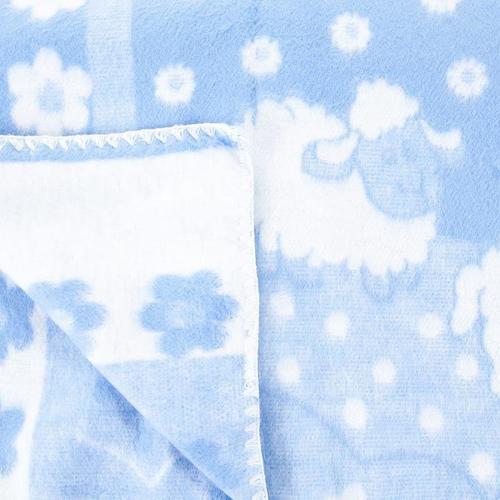 Одеяло детское байковое жаккардовое 140/100 см голубой фото 2