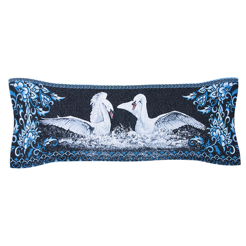 Чехол на подушку-валик гобелен 30/85 см Лебеди фото 1