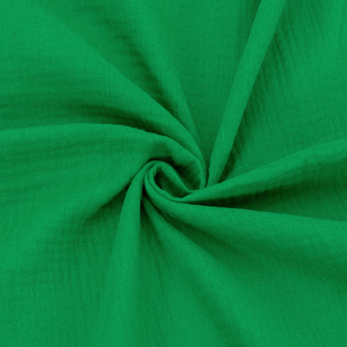 Ткань на отрез муслин гладкокрашеный 140 см цвет зеленая трава фото 1