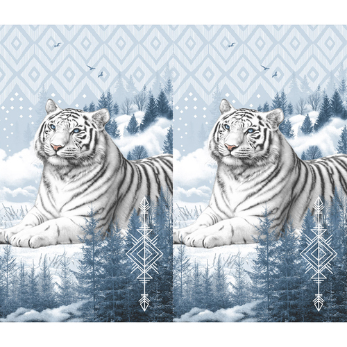 Вафельное полотно набивное 150 см 3094-1 Бенгальский тигр фото 1