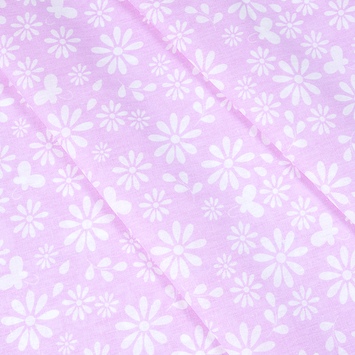 Ткань на отрез бязь плательная 150 см 1553/3 цвет розовый фото 1