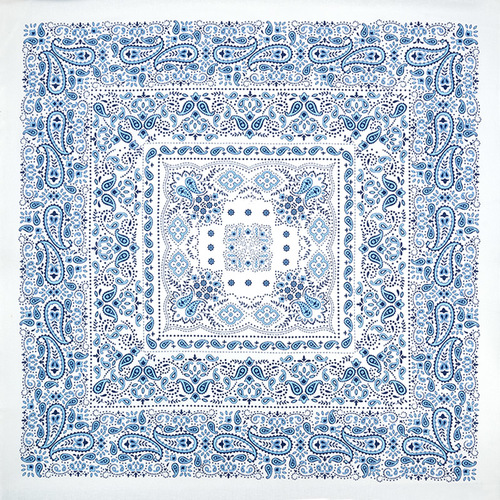 Ткань на отрез cитец платочный 95 см 9991-1 Плейсли цвет синий фото 1