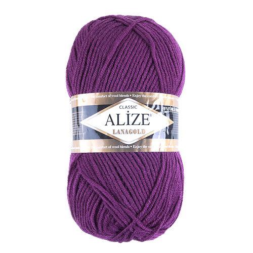 Пряжа для вязания Ализе LanaGold (49%шерсть, 51%акрил) 100гр цвет 307 гнилая вишня фото 1