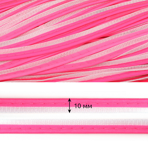 Кант светоотражающий TBY 10мм отр.R400 арт.6115 100% пэ цв.розовый 1 метр фото 1