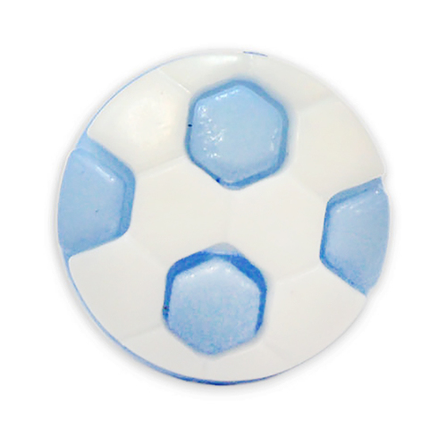 Пуговица детская сборная Мяч 13 мм цвет голубой упаковка 24 шт фото 1