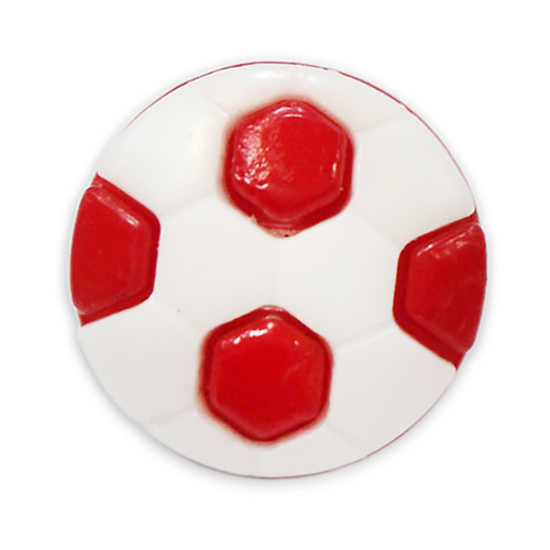 Пуговица детская сборная Мяч 16 мм цвет красный упаковка 24 шт фото 1