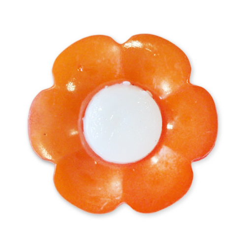 Пуговица детская сборная Цветок 17 мм цвет оранжевый упаковка 24 шт фото 1