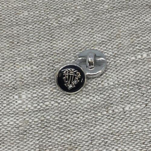 Пуговица ПР195 11 мм черная герб серебро уп 12 шт фото 1