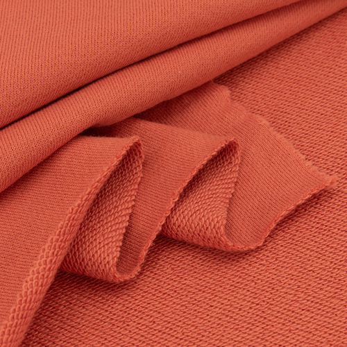 Ткань на отрез футер 3-х нитка диагональный F3 цвет оранжевый фото 5