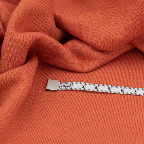 Ткань на отрез футер 3-х нитка диагональный F3 цвет оранжевый фото 3
