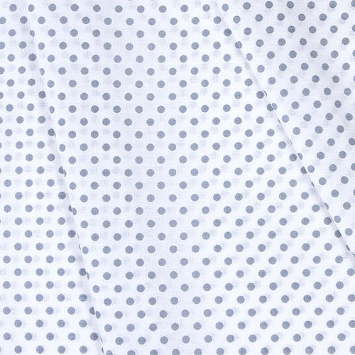 Ткань на отрез бязь плательная 150 см 1359/14А белый фон серый горох фото 1