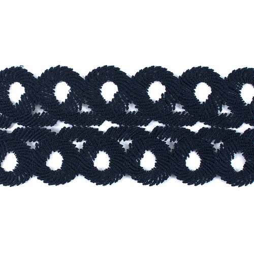 Кружево плетеное мягкое 8,5см SK-138 темно-синее упаковка 5м фото 1