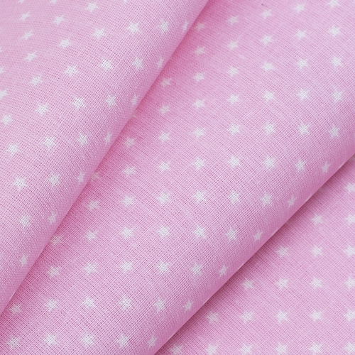 Ткань на отрез бязь плательная 150 см 7223/32 Мелкие звездочки 0.5 см о/м цвет розовый фото 4