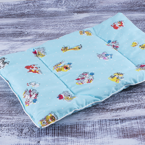 Подушка для новорожденных 40/60 цвет голубой с рисунком фото 1