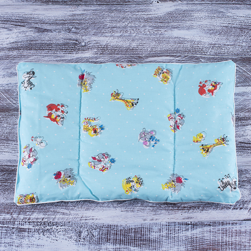 Подушка для новорожденных 40/60 цвет голубой с рисунком фото 2