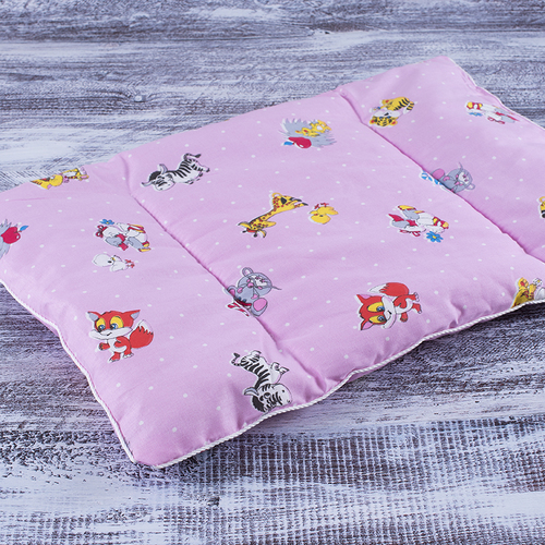 Подушка для новорожденных 40/60 цвет розовый с рисунком фото 1