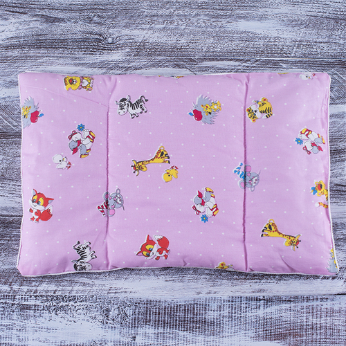 Подушка для новорожденных 40/60 цвет розовый с рисунком фото 2