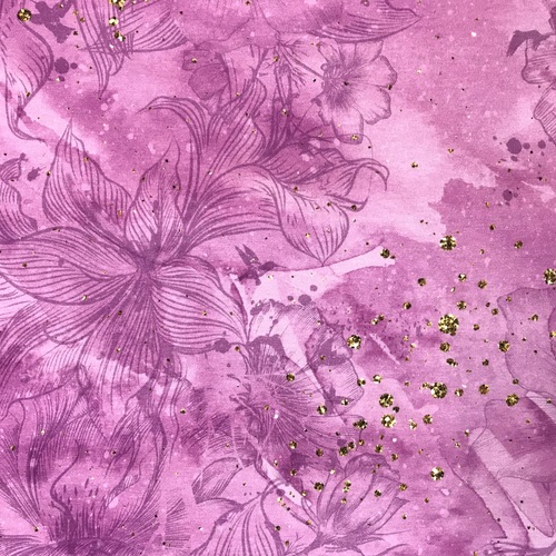 Ткань на отрез кулирка 22321 Розовые цветы фото 1