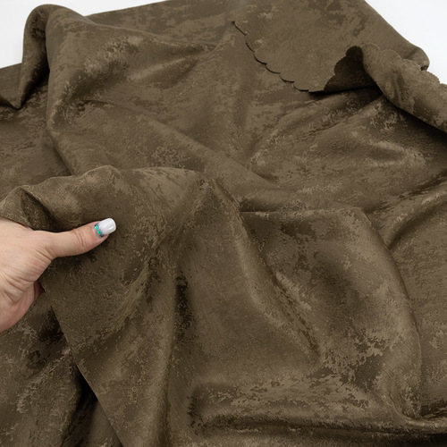 Портьерная ткань на отрез 150 см Мрамор 17 цвет коричневый фото 6