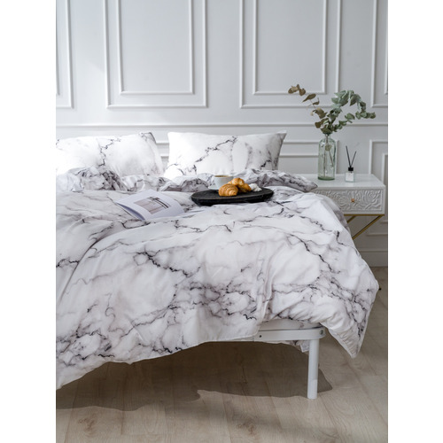 Постельное белье VT из полисатина 5704-4 2-х сп с евро простыней с наволочками 50/70 фото 5