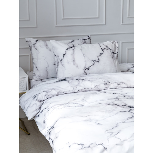 Постельное белье VT из полисатина 5704-4 2-х сп с евро простыней с наволочками 50/70 фото 6