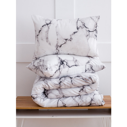 Постельное белье VT из полисатина 5704-4 2-х сп с евро простыней с наволочками 50/70 фото 7