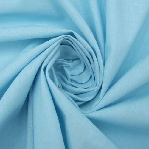 Ткань на отрез поплин гладкокрашеный 115 гр/м2 220 см цвет голубой фото 1