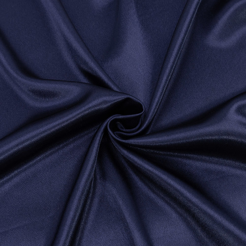 Ткань на отрез креп-сатин 1960 цвет темно-синий фото 1